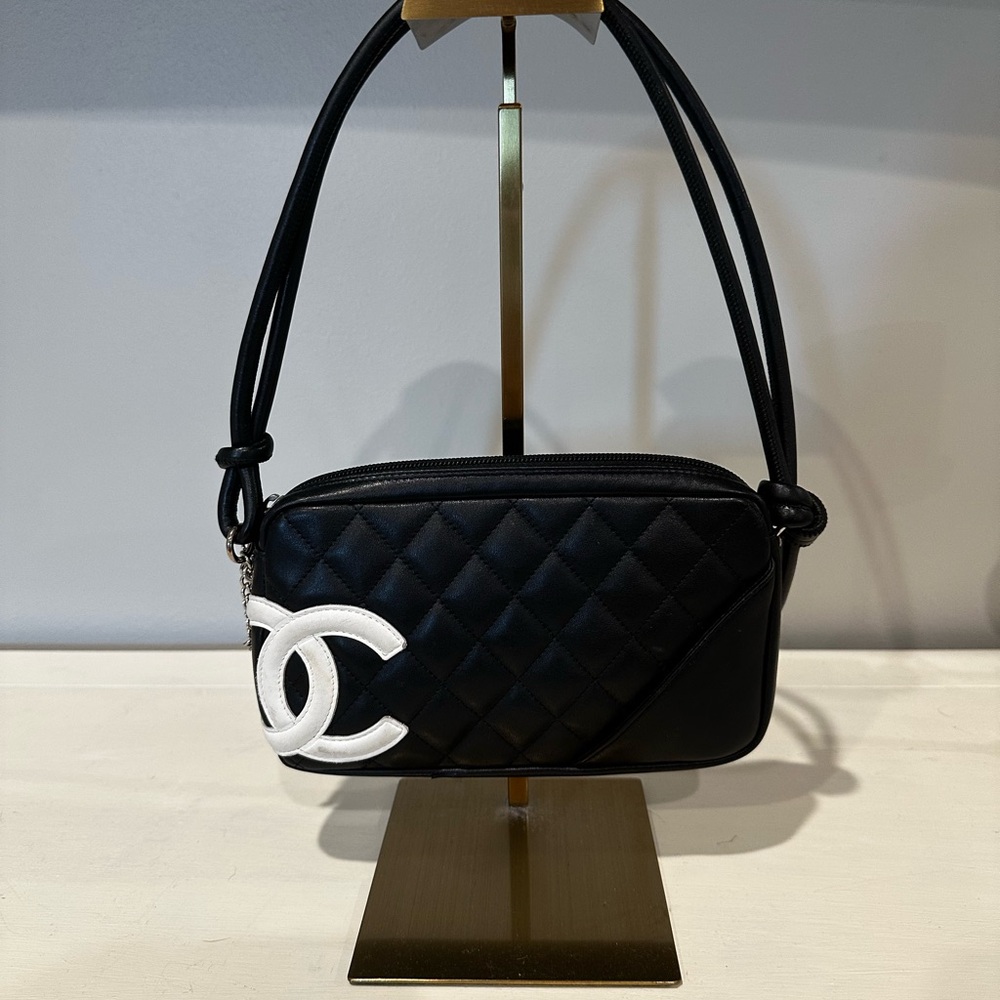 Chanel Black Quilted Calfskin Cambon Shoulder Bag Mini